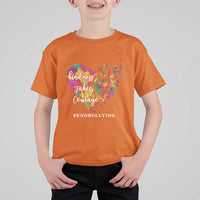 Unity Day T Shirt For Kid Kindness Takes Courage End Bullying Heart Butterfly - Wonder Print Shop