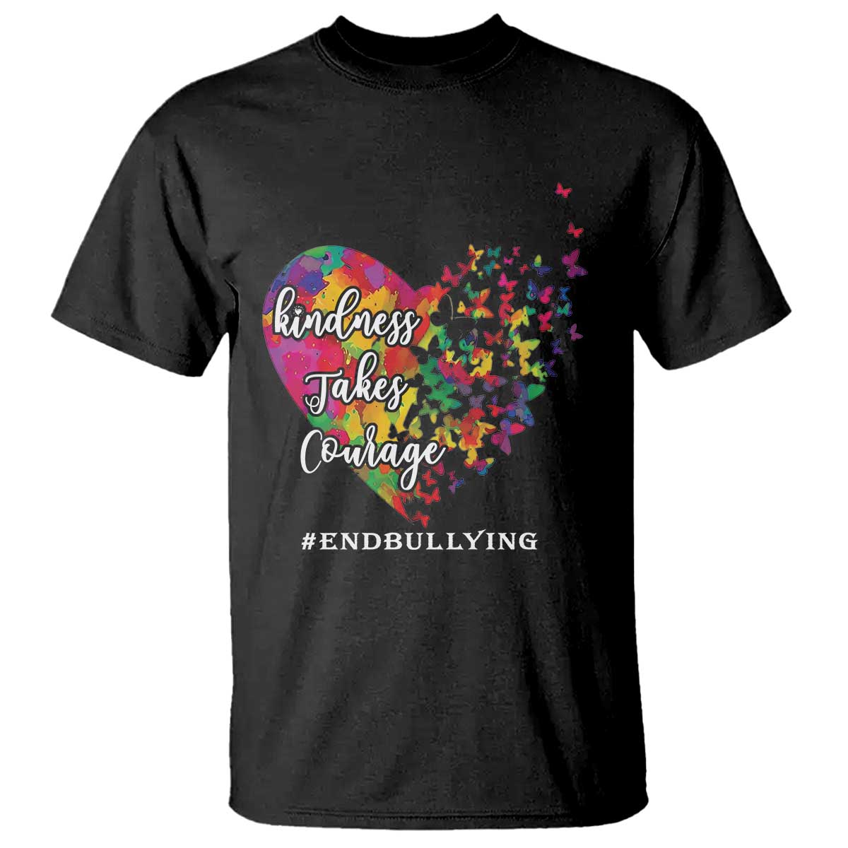 Unity Day T Shirt Kindness Takes Courage End Bullying Heart Butterfly - Wonder Print Shop
