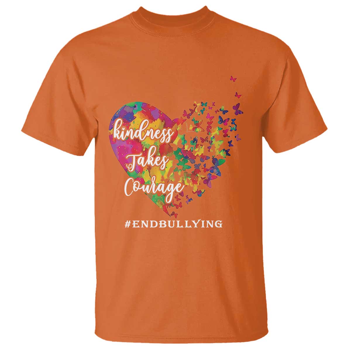 Unity Day T Shirt Kindness Takes Courage End Bullying Heart Butterfly - Wonder Print Shop