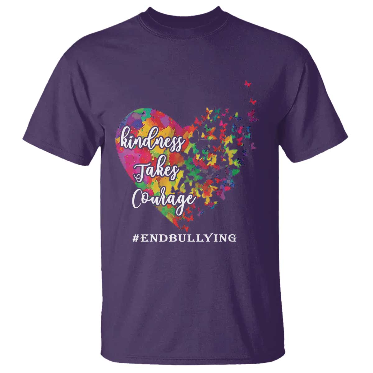 Unity Day T Shirt Kindness Takes Courage End Bullying Heart Butterfly - Wonder Print Shop