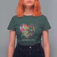 Unity Day T Shirt For Women Kindness Takes Courage End Bullying Heart Butterfly - Wonder Print Shop