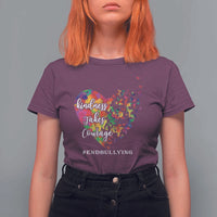 Unity Day T Shirt For Women Kindness Takes Courage End Bullying Heart Butterfly - Wonder Print Shop
