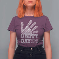 Anti Bullying Awareness T Shirt For Women Unity Day Together Against Bullying Hand - Wonder Print Shop