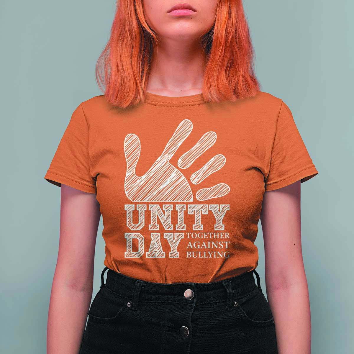 Anti Bullying Awareness T Shirt For Women Unity Day Together Against Bullying Hand - Wonder Print Shop