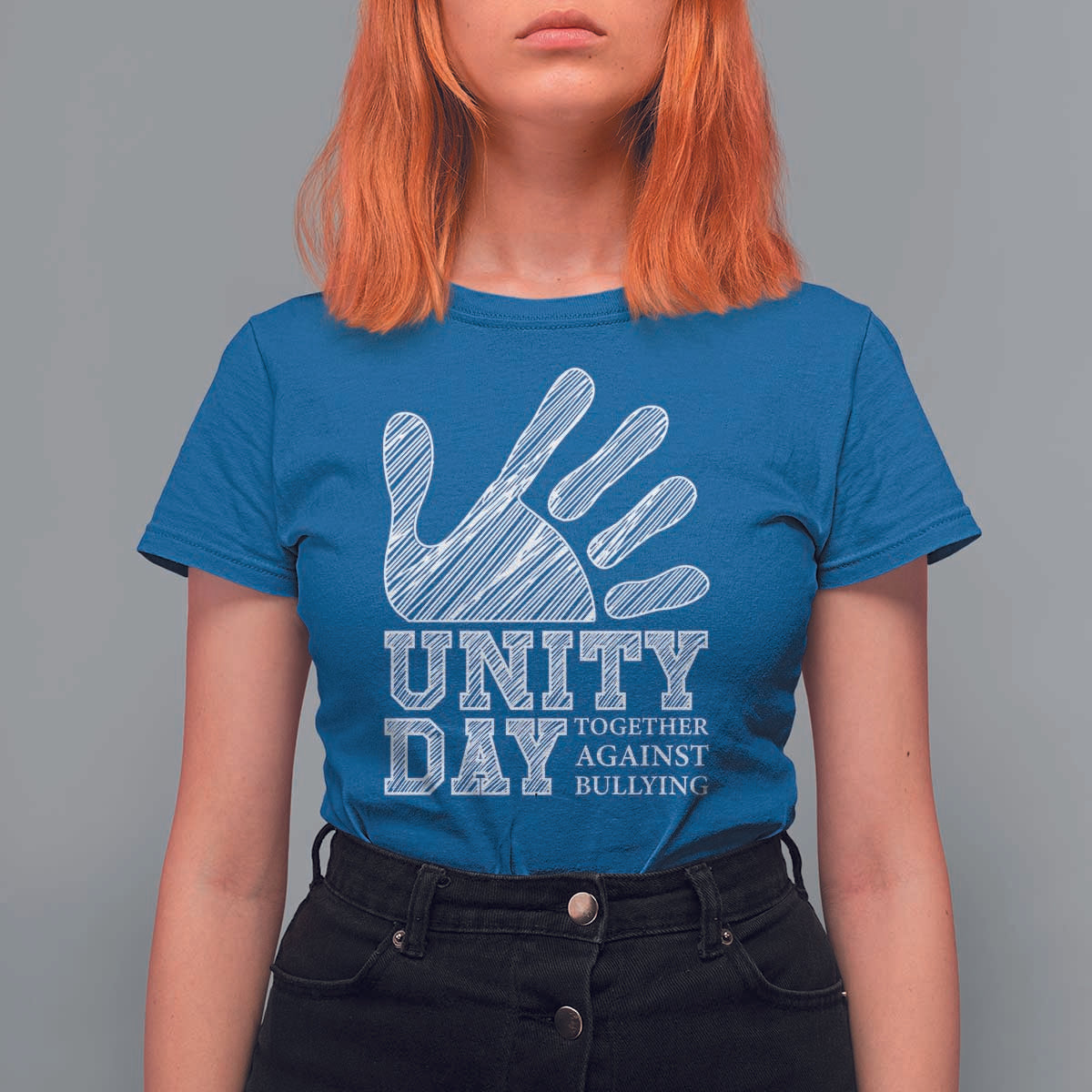 Anti Bullying Awareness T Shirt For Women Unity Day Together Against Bullying Hand - Wonder Print Shop