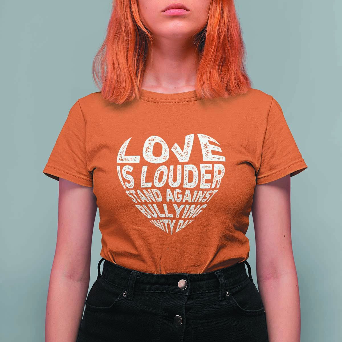 Anti Bullying Awareness T Shirt For Women Love Is Louder Stand Against Bullying Unity Day Heart - Wonder Print Shop