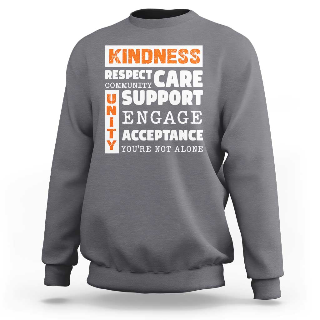 Anti Bullying Awareness Sweatshirt Kindness Respect Support Unity Day - Wonder Print Shop