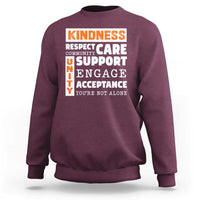 Anti Bullying Awareness Sweatshirt Kindness Respect Support Unity Day - Wonder Print Shop