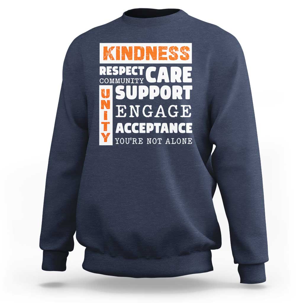 Anti Bullying Awareness Sweatshirt Kindness Respect Support Unity Day - Wonder Print Shop