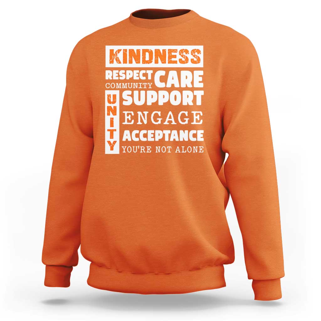 Anti Bullying Awareness Sweatshirt Kindness Respect Support Unity Day - Wonder Print Shop