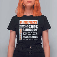Anti Bullying Awareness T Shirt For Women Kindness Respect Support Unity Day - Wonder Print Shop