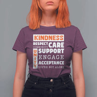 Anti Bullying Awareness T Shirt For Women Kindness Respect Support Unity Day - Wonder Print Shop