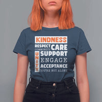 Anti Bullying Awareness T Shirt For Women Kindness Respect Support Unity Day - Wonder Print Shop