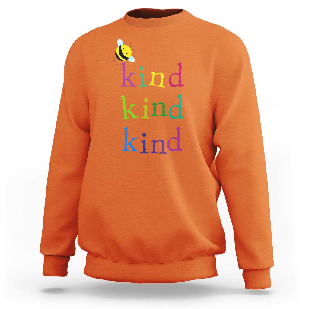 Unity Day Sweatshirt Be Kind Bee Orange Day Shirt Anti Bullying - Wonder Print Shop