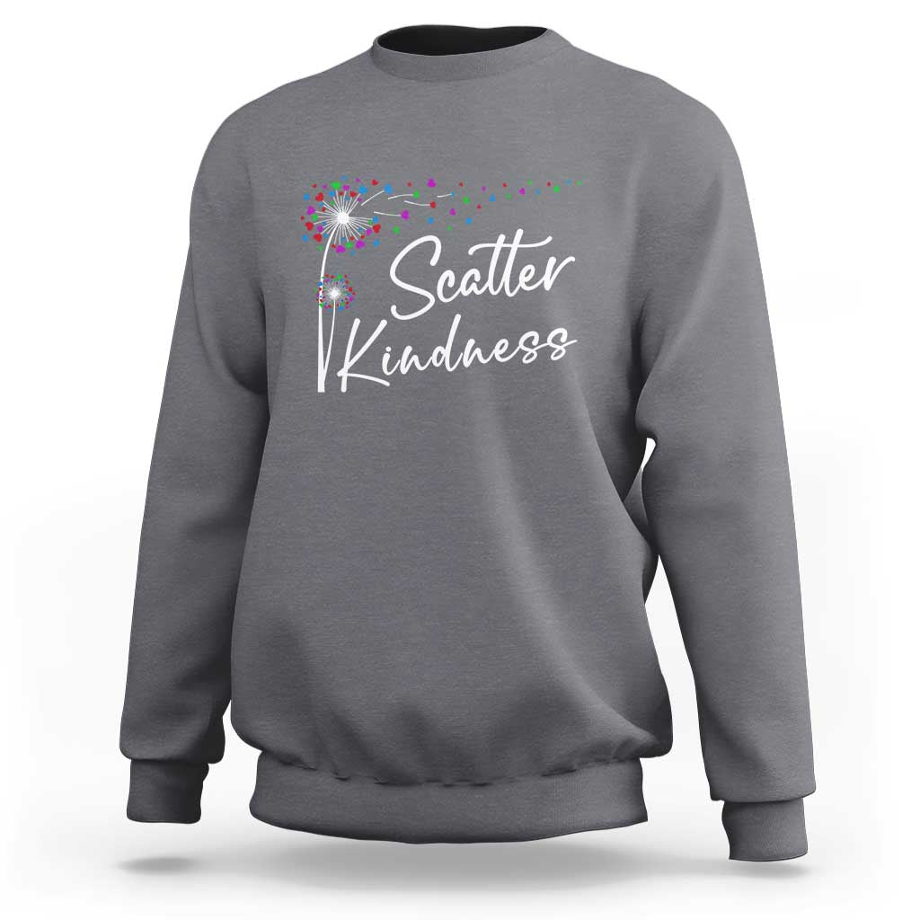 Unity Day Sweatshirt Scatter Kindness Dandelions Heart Anti Bullying - Wonder Print Shop