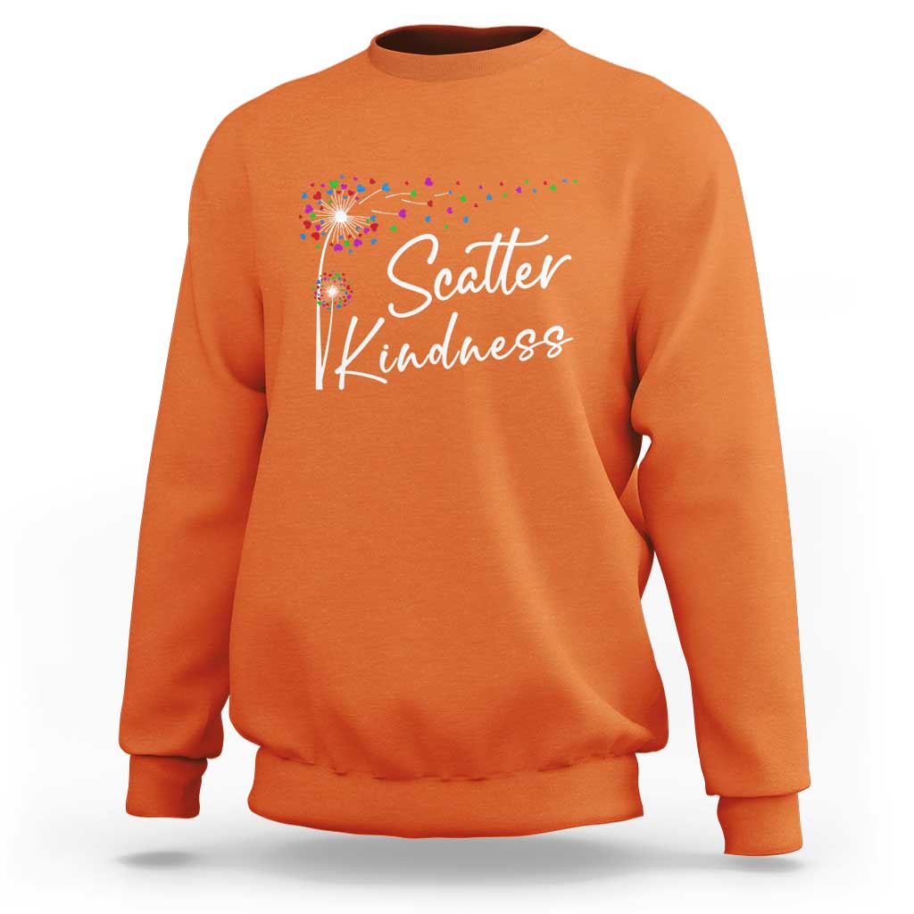 Unity Day Sweatshirt Scatter Kindness Dandelions Heart Anti Bullying - Wonder Print Shop