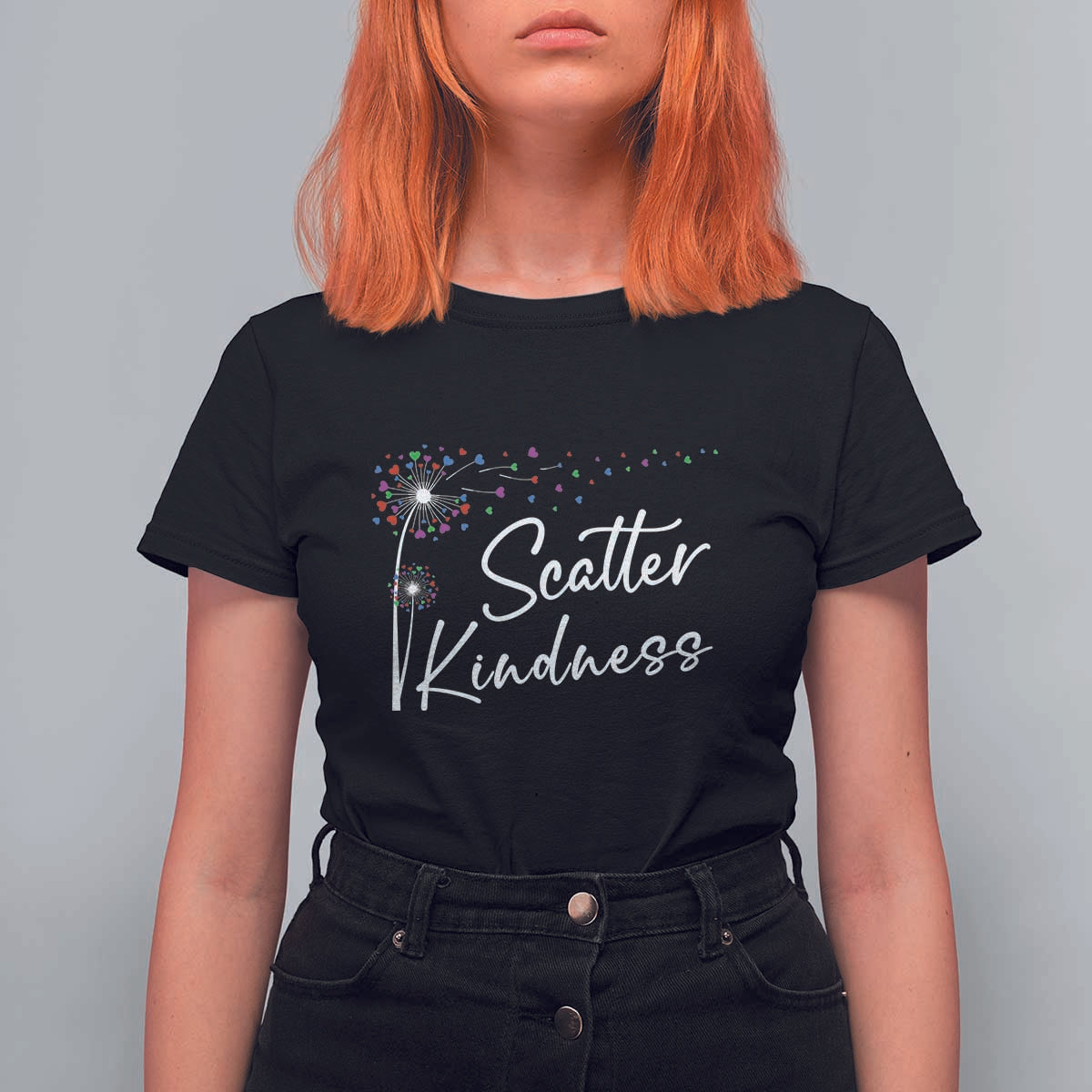 Unity Day T Shirt For Women Scatter Kindness Dandelions Heart Anti Bullying - Wonder Print Shop