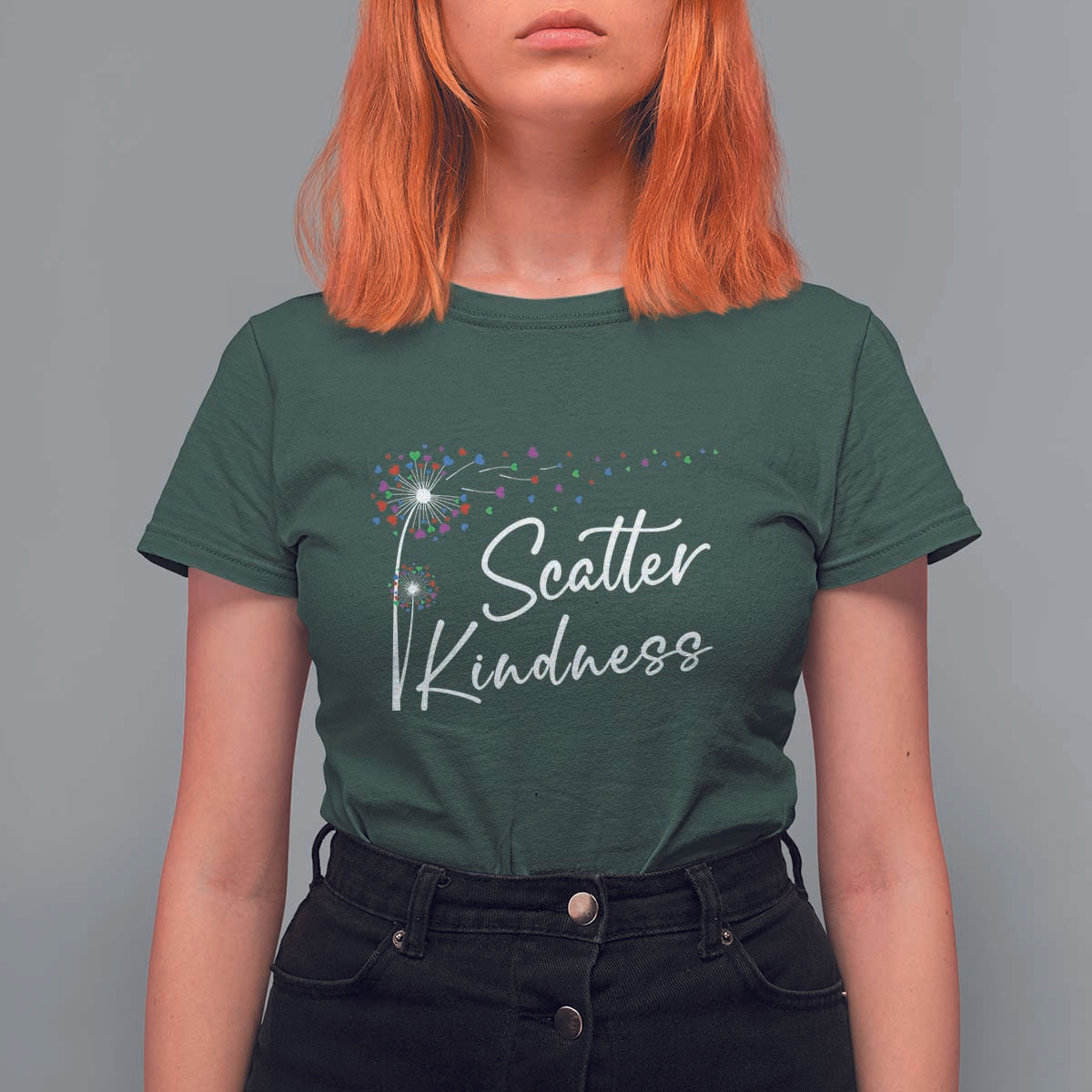 Unity Day T Shirt For Women Scatter Kindness Dandelions Heart Anti Bullying - Wonder Print Shop