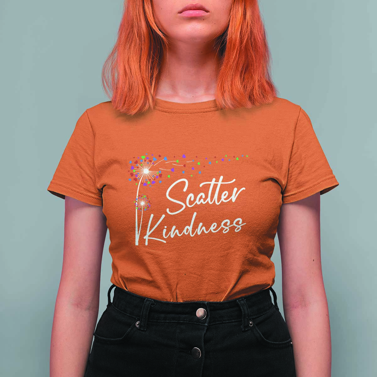 Unity Day T Shirt For Women Scatter Kindness Dandelions Heart Anti Bullying - Wonder Print Shop