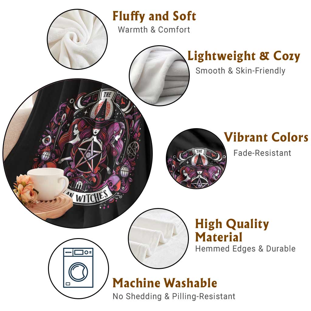 Halloween LGBT Throw Blanket The Lesbian Witches Pride Flag Pentagram - Wonder Print Shop