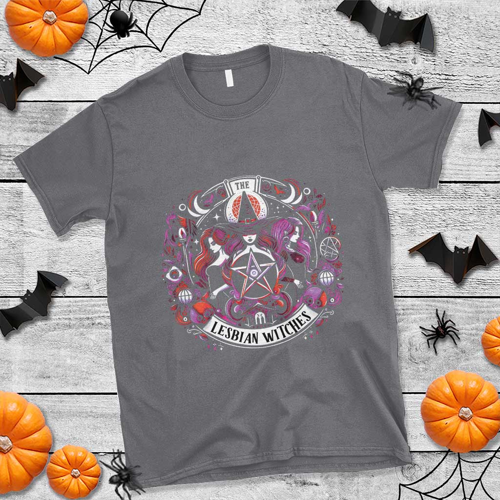 Halloween LGBT T Shirt The Lesbian Witches Pride Flag Pentagram - Wonder Print Shop