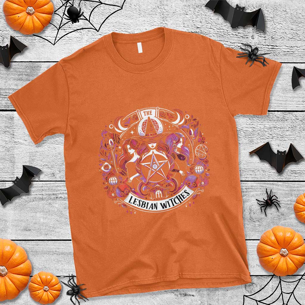 Halloween LGBT T Shirt The Lesbian Witches Pride Flag Pentagram - Wonder Print Shop