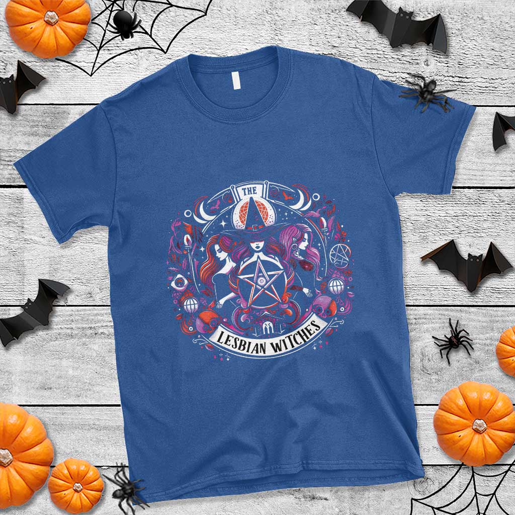 Halloween LGBT T Shirt The Lesbian Witches Pride Flag Pentagram - Wonder Print Shop