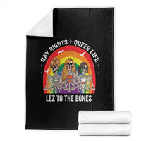 Halloween LGBT Throw Blanket Gay Rights Queer Life Lez To The Bones Skeleton - Wonder Print Shop