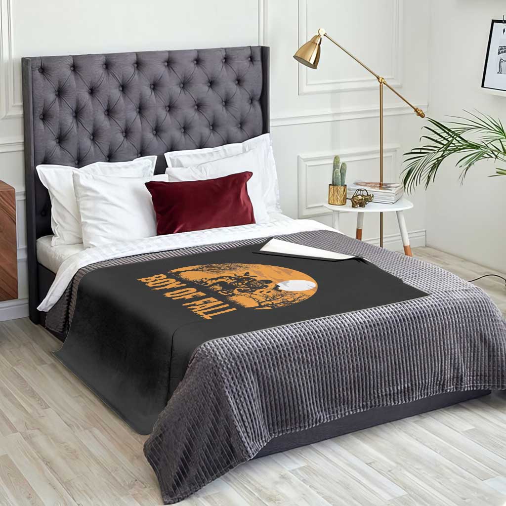 Funny Halloween Football Throw Blanket Boy Of Fall American Football Player Zombie Pumpkin Bat - Wonder Print Shop