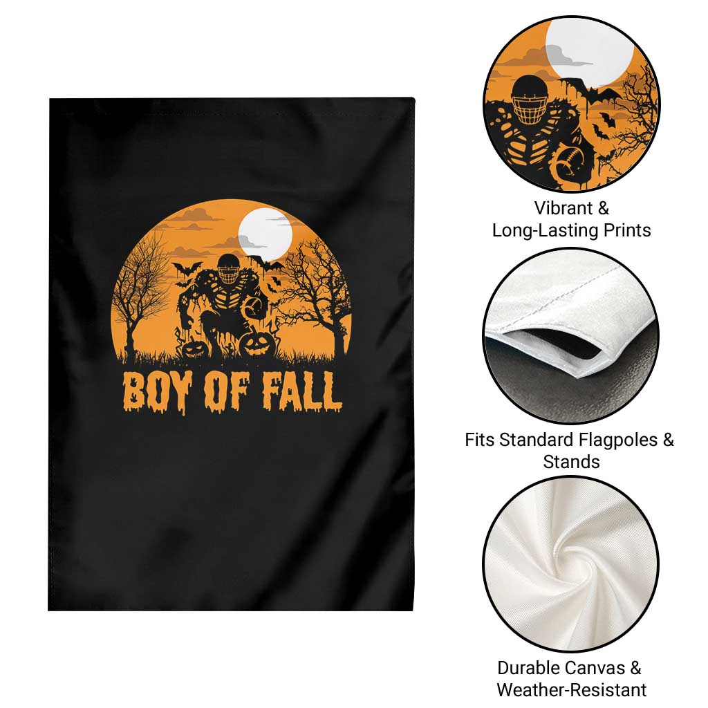Funny Halloween Football Garden Flag Boy Of Fall American Football Player Zombie Pumpkin Bat - Wonder Print Shop