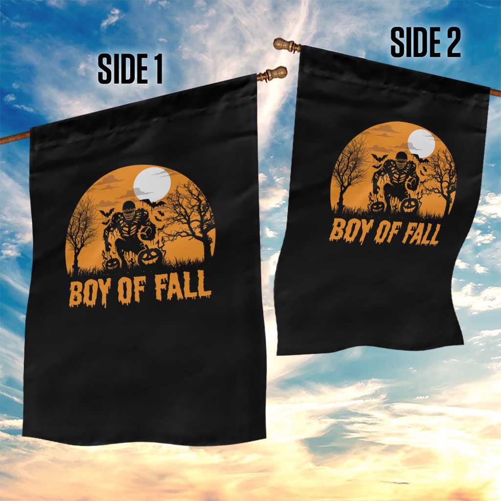 Funny Halloween Football Garden Flag Boy Of Fall American Football Player Zombie Pumpkin Bat - Wonder Print Shop