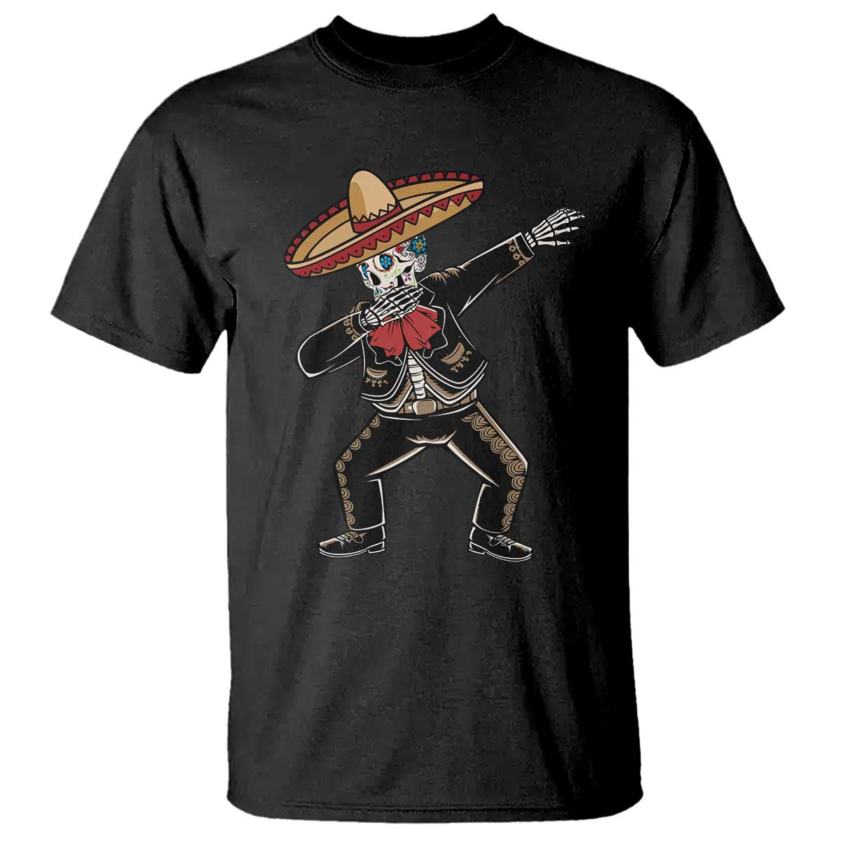 Day Of The Dead T Shirt Dabbing Sugar Skull Skeleton Mariachi - Wonder Print Shop