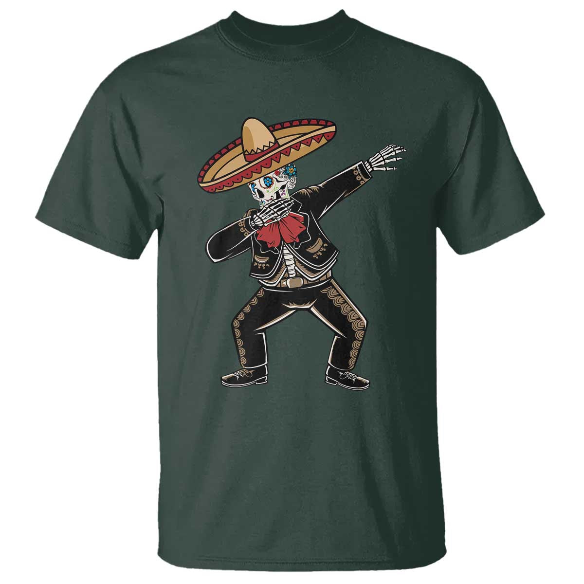 Day Of The Dead T Shirt Dabbing Sugar Skull Skeleton Mariachi - Wonder Print Shop