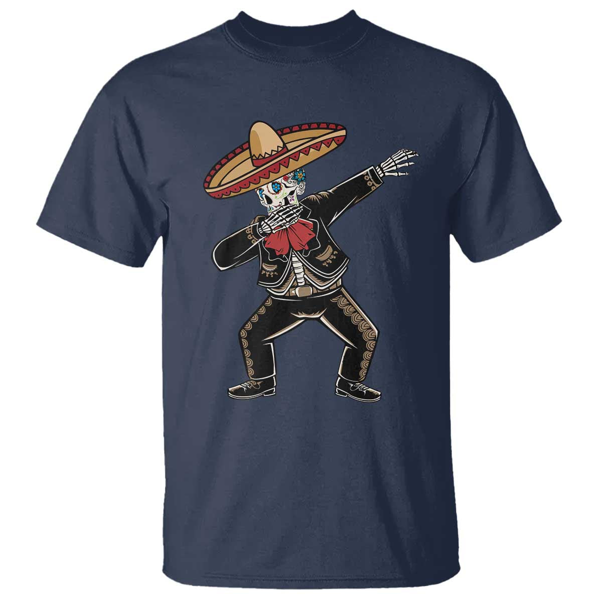 Day Of The Dead T Shirt Dabbing Sugar Skull Skeleton Mariachi - Wonder Print Shop
