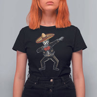 Day Of The Dead T Shirt For Women Dabbing Sugar Skull Skeleton Mariachi - Wonder Print Shop