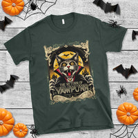 Funny Halloween Cat T Shirt The Return Of Vampurr Scary Vampire Moon Bat - Wonder Print Shop