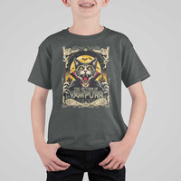 Funny Halloween Cat T Shirt For Kid The Return Of Vampurr Scary Vampire Moon Bat - Wonder Print Shop