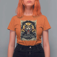 Funny Halloween Cat T Shirt For Women The Return Of Vampurr Scary Vampire Moon Bat - Wonder Print Shop