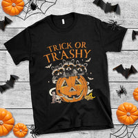 Funny Halloween T Shirt Trick Or Trashy Racoon Vintage Pumpkin Bat Trash - Wonder Print Shop