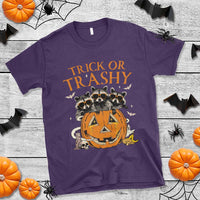 Funny Halloween T Shirt Trick Or Trashy Racoon Vintage Pumpkin Bat Trash - Wonder Print Shop