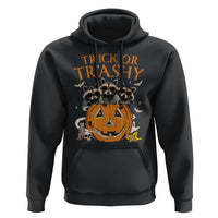 Funny Halloween Hoodie Trick Or Trashy Racoon Vintage Pumpkin Bat Trash