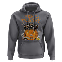 Funny Halloween Hoodie Trick Or Trashy Racoon Vintage Pumpkin Bat Trash