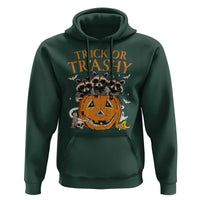 Funny Halloween Hoodie Trick Or Trashy Racoon Vintage Pumpkin Bat Trash