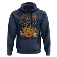 Funny Halloween Hoodie Trick Or Trashy Racoon Vintage Pumpkin Bat Trash