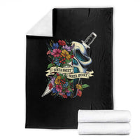 Funny Halloween Throw Blanket Sorta Sweet Sorta Spooky Ghost Flower Knife Murderer - Wonder Print Shop