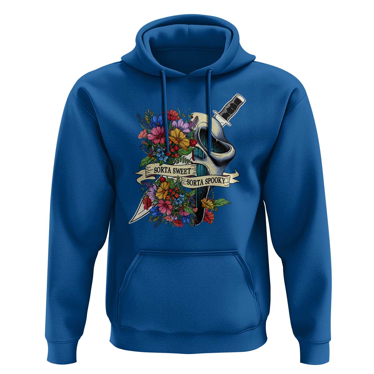 Funny Halloween Hoodie Sorta Sweet Sorta Spooky Ghost Flower Knife Murderer