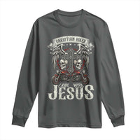 Christian Biker I Ride With Jesus Long Sleeve Shirt Religious Faith Motorcycle Rider Skull - Wonder Print Shop