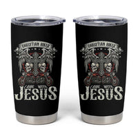 Christian Biker I Ride With Jesus Tumbler Cup Religious Faith Motorcycle Rider Skull - Wonder Print Shop