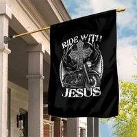 Christian Biker Garden Flag Ride With Jesus Religious Faith Motorcycle Rider - Wonder Print Shop