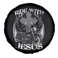 Christian Biker Spare Tire Cover Ride With Jesus Religious Faith Motorcycle Rider - Wonder Print Shop